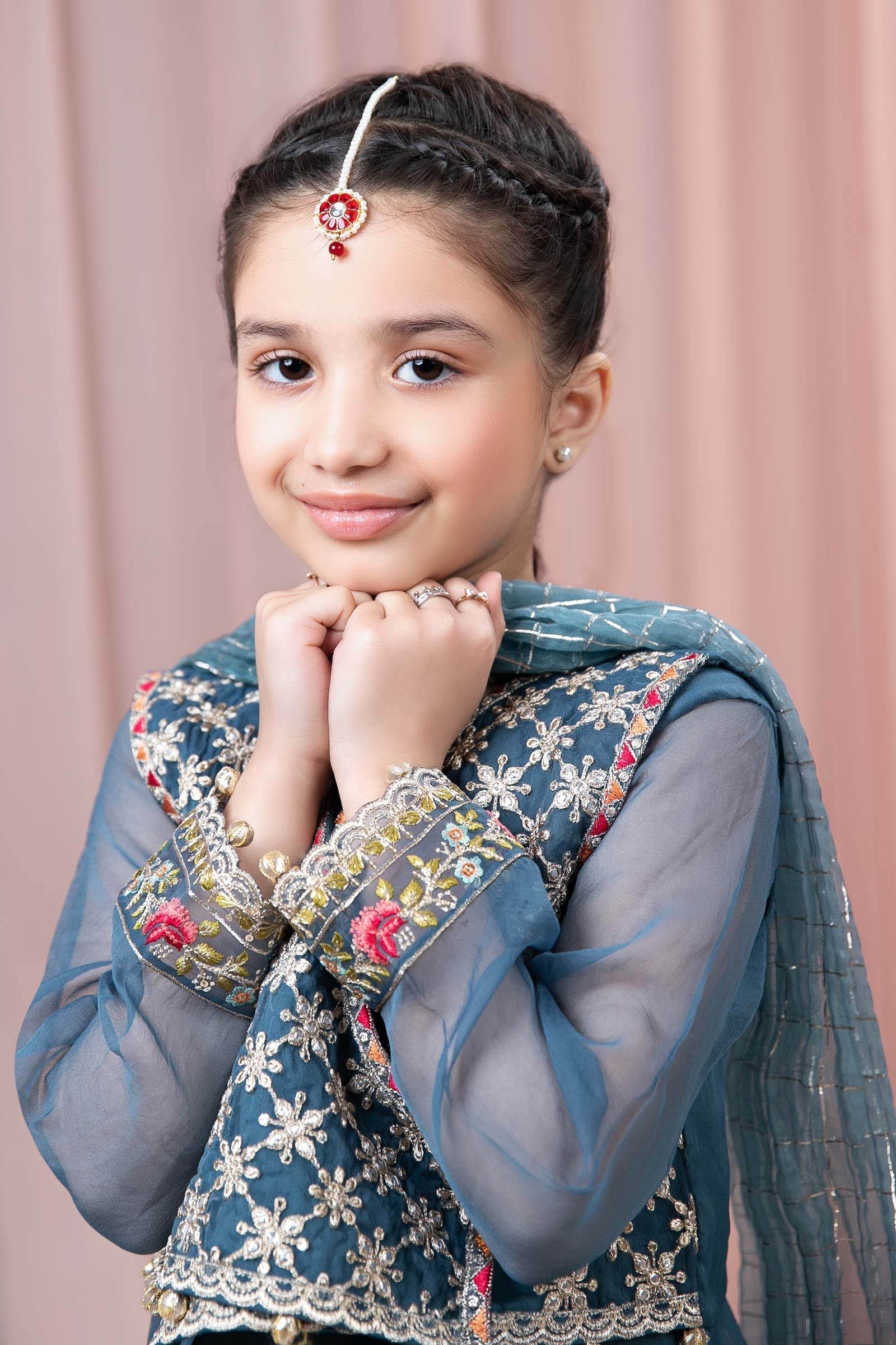 Maria B | 3 Piece Embroidered Organza Suit | MKS-EF24-29 - House Of Hania
