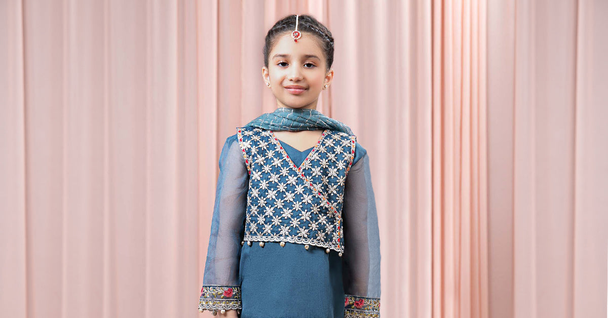Maria B | 3 Piece Embroidered Organza Suit | MKS-EF24-29 - House Of Hania