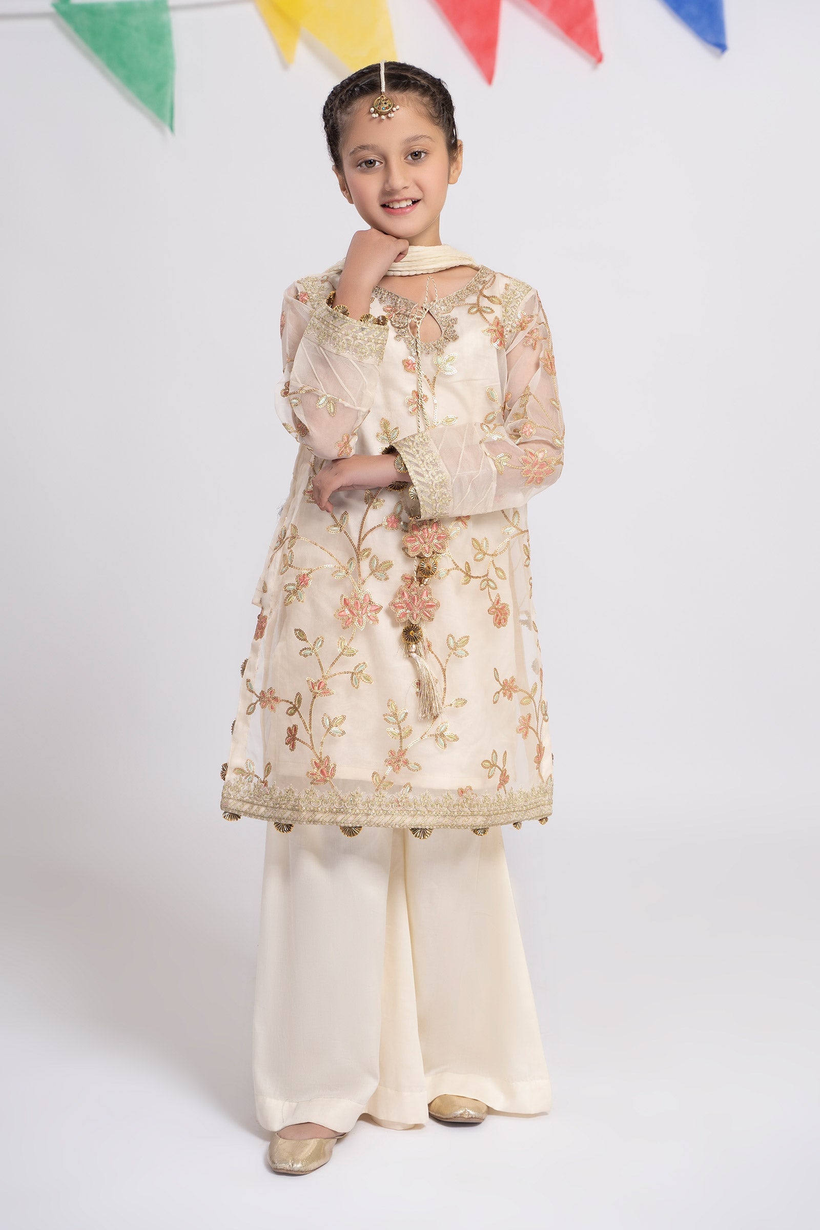 Maria B | 3 Piece Embroidered Organza Suit | MKS-EF24-30 - House Of Hania