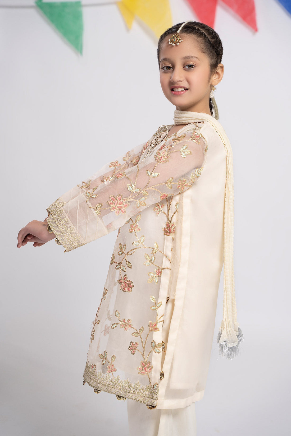 Maria B | 3 Piece Embroidered Organza Suit | MKS-EF24-30 - House Of Hania