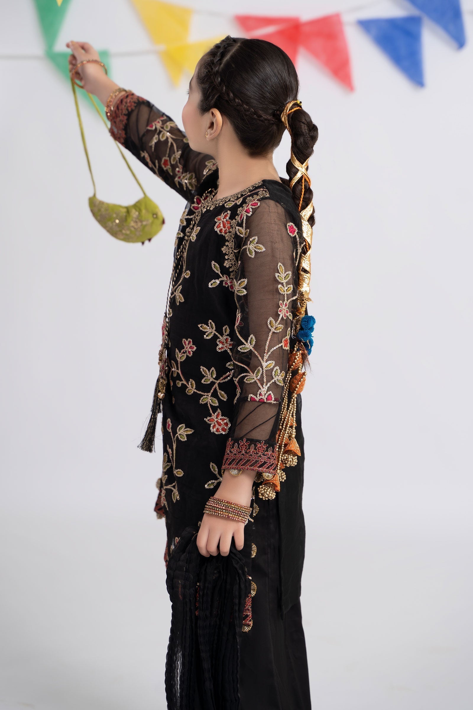 Maria B | 3 Piece Embroidered Organza Suit | MKS-EF24-30 - House Of Hania