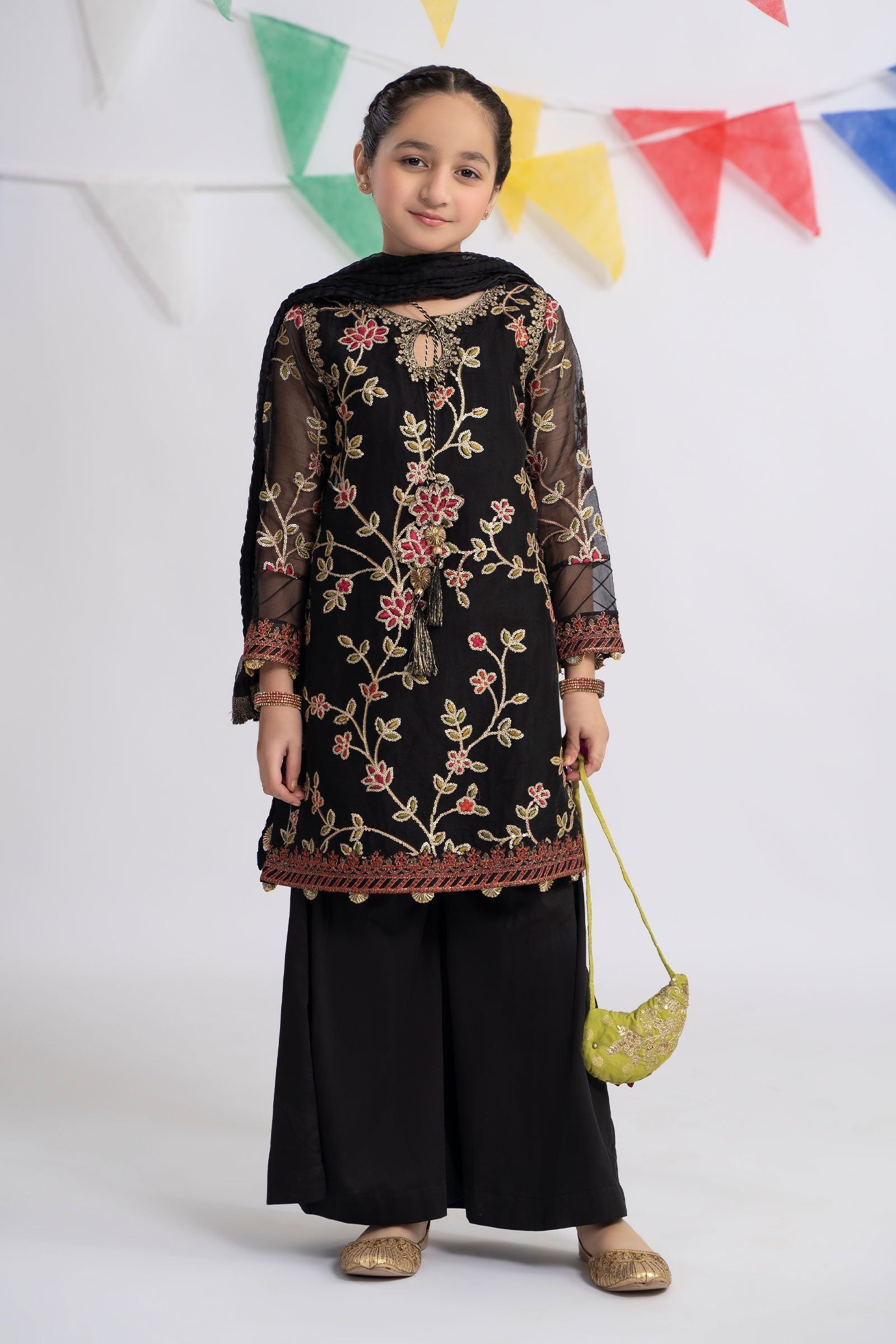 Maria B | 3 Piece Embroidered Organza Suit | MKS-EF24-30 - House Of Hania