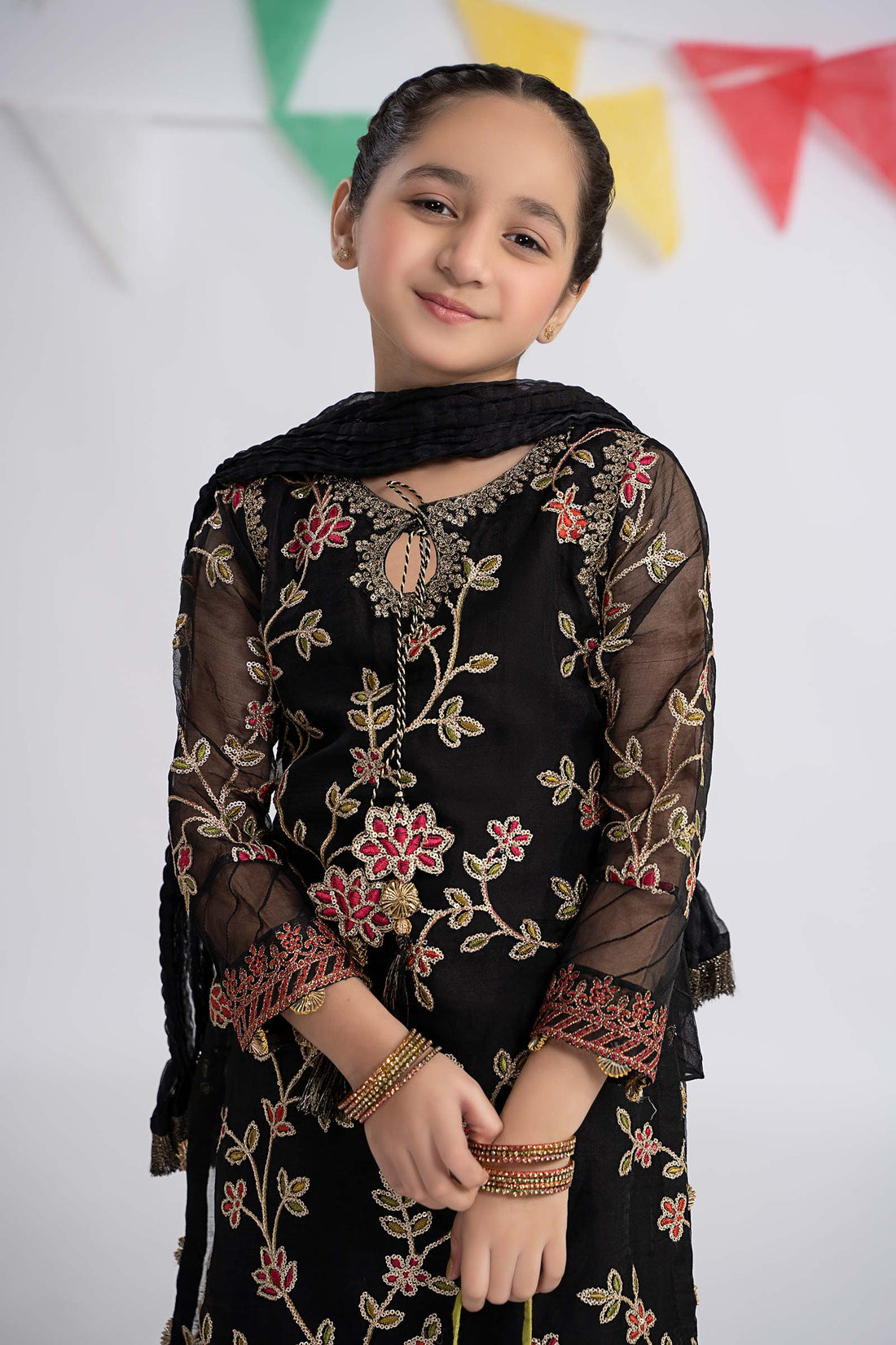 Maria B | 3 Piece Embroidered Organza Suit | MKS-EF24-30 - House Of Hania