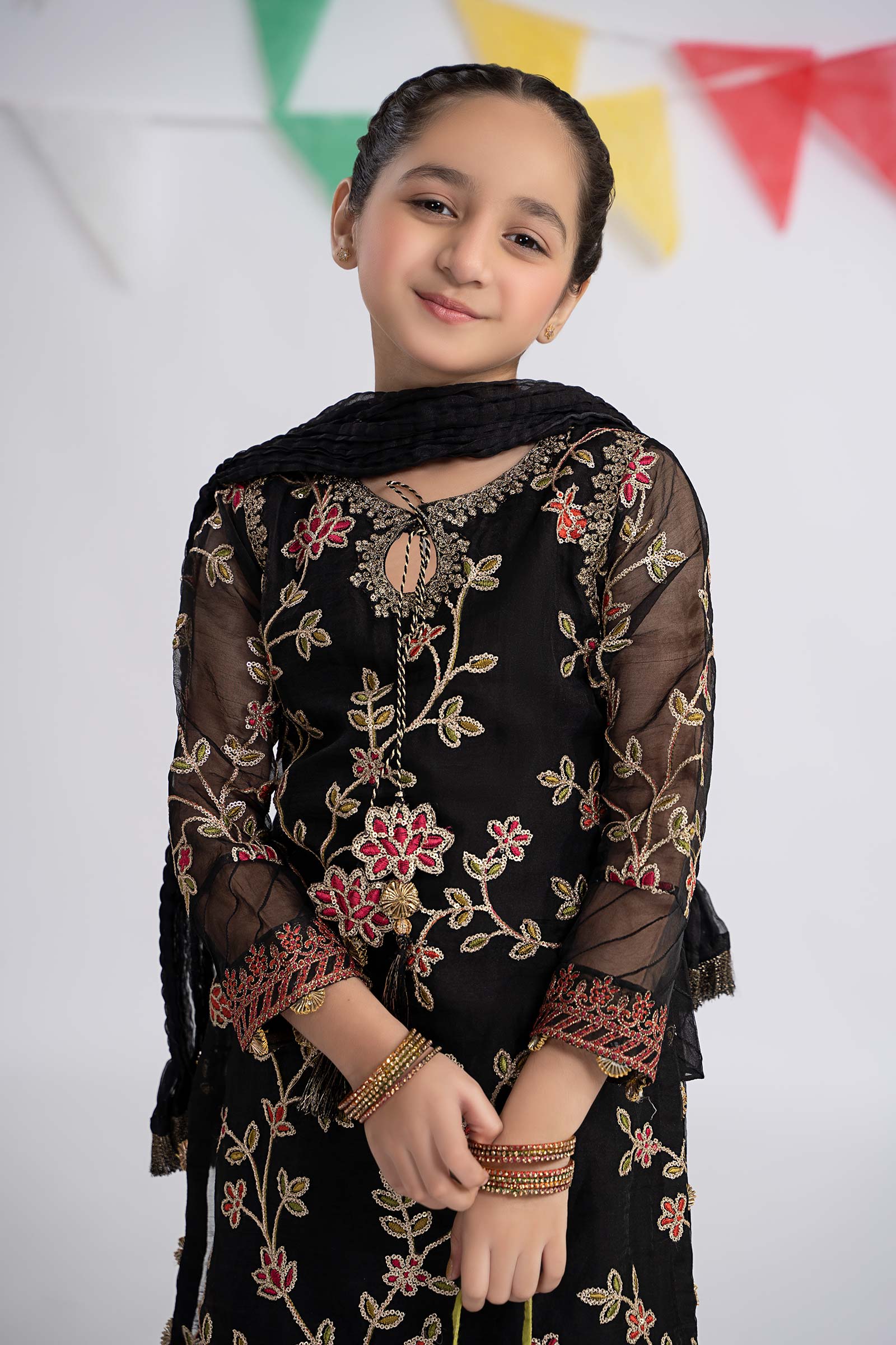 Maria B | 3 Piece Embroidered Organza Suit | MKS-EF24-30 - House Of Hania