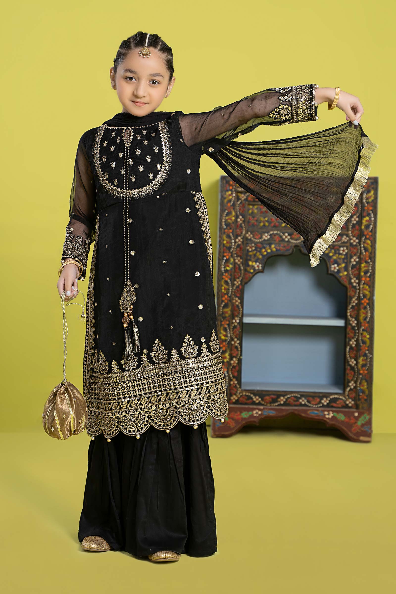 Maria B | 3 Piece Embroidered Organza Suit | MKS-EF24-37 - House Of Hania