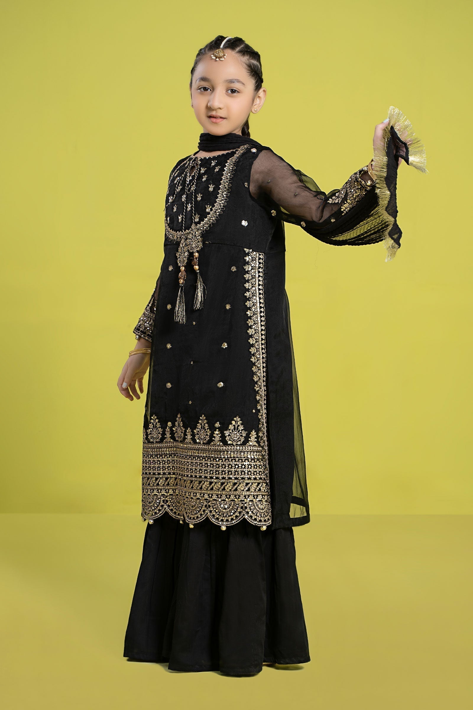 Maria B | 3 Piece Embroidered Organza Suit | MKS-EF24-37 - House Of Hania