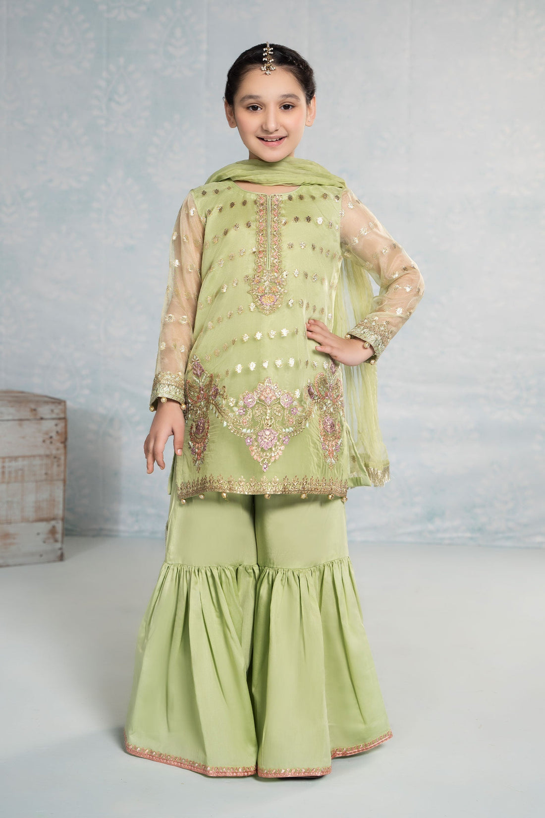 Maria B | 3 Piece Embroidered Organza Suit | MKS-EF24-45 - House Of Hania