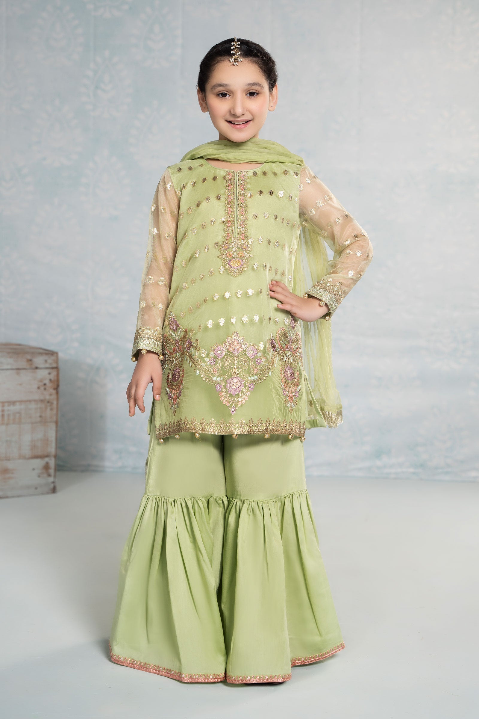Maria B | 3 Piece Embroidered Organza Suit | MKS-EF24-45 - House Of Hania