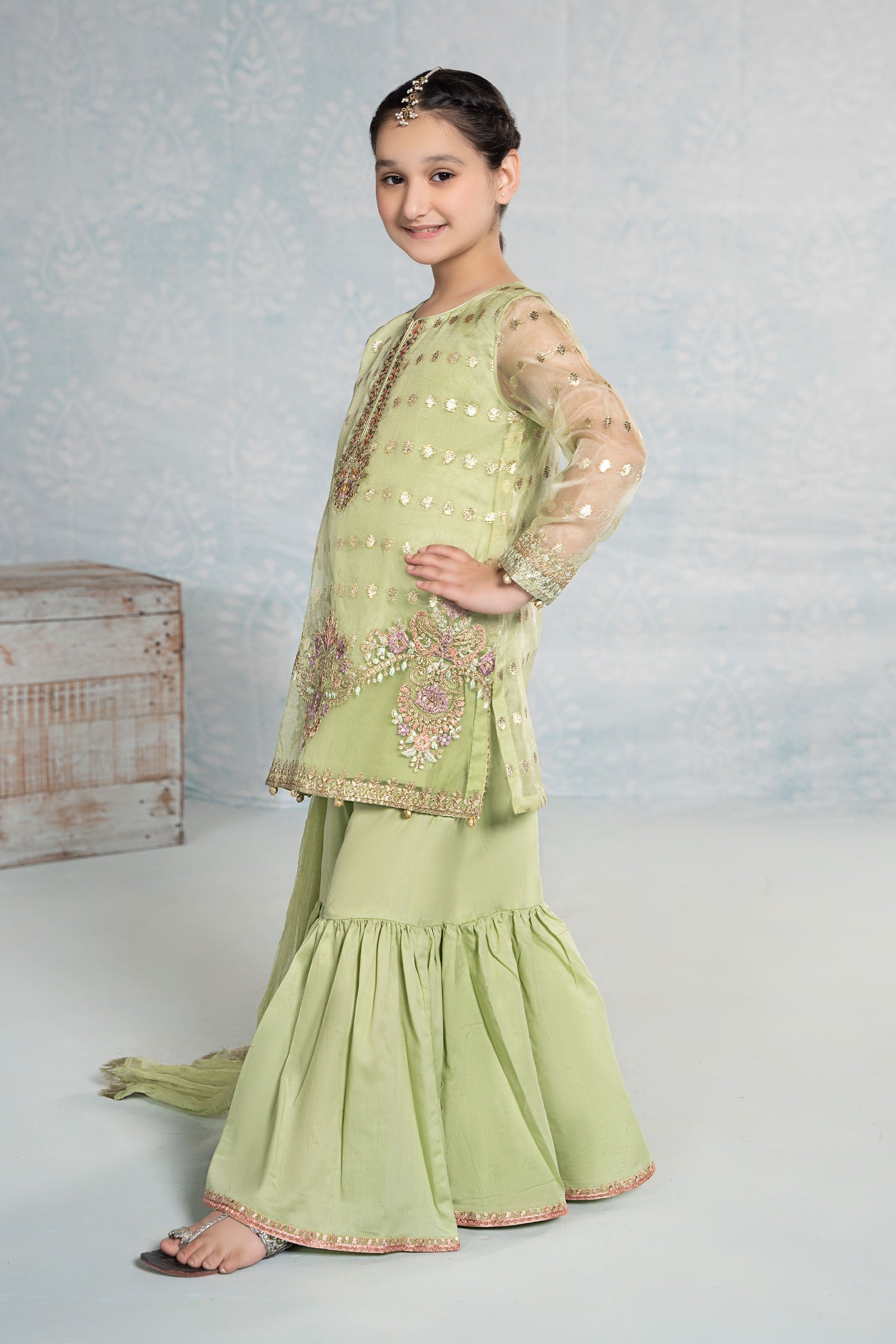 Maria B | 3 Piece Embroidered Organza Suit | MKS-EF24-45 - House Of Hania