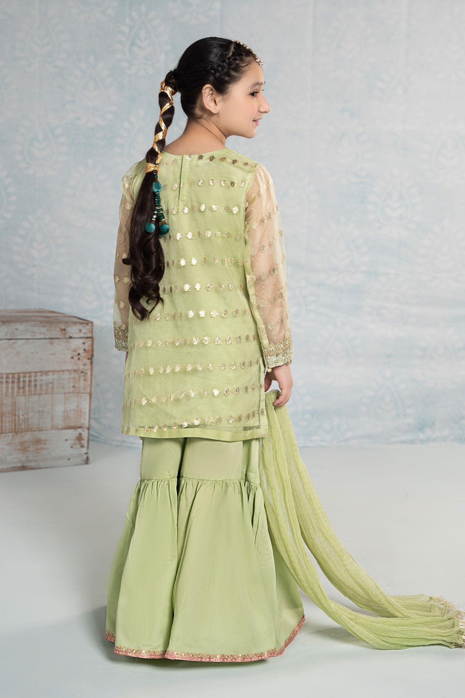 Maria B | 3 Piece Embroidered Organza Suit | MKS-EF24-45 - House Of Hania