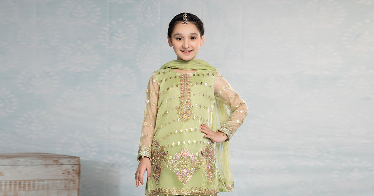 Maria B | 3 Piece Embroidered Organza Suit | MKS-EF24-45 - House Of Hania