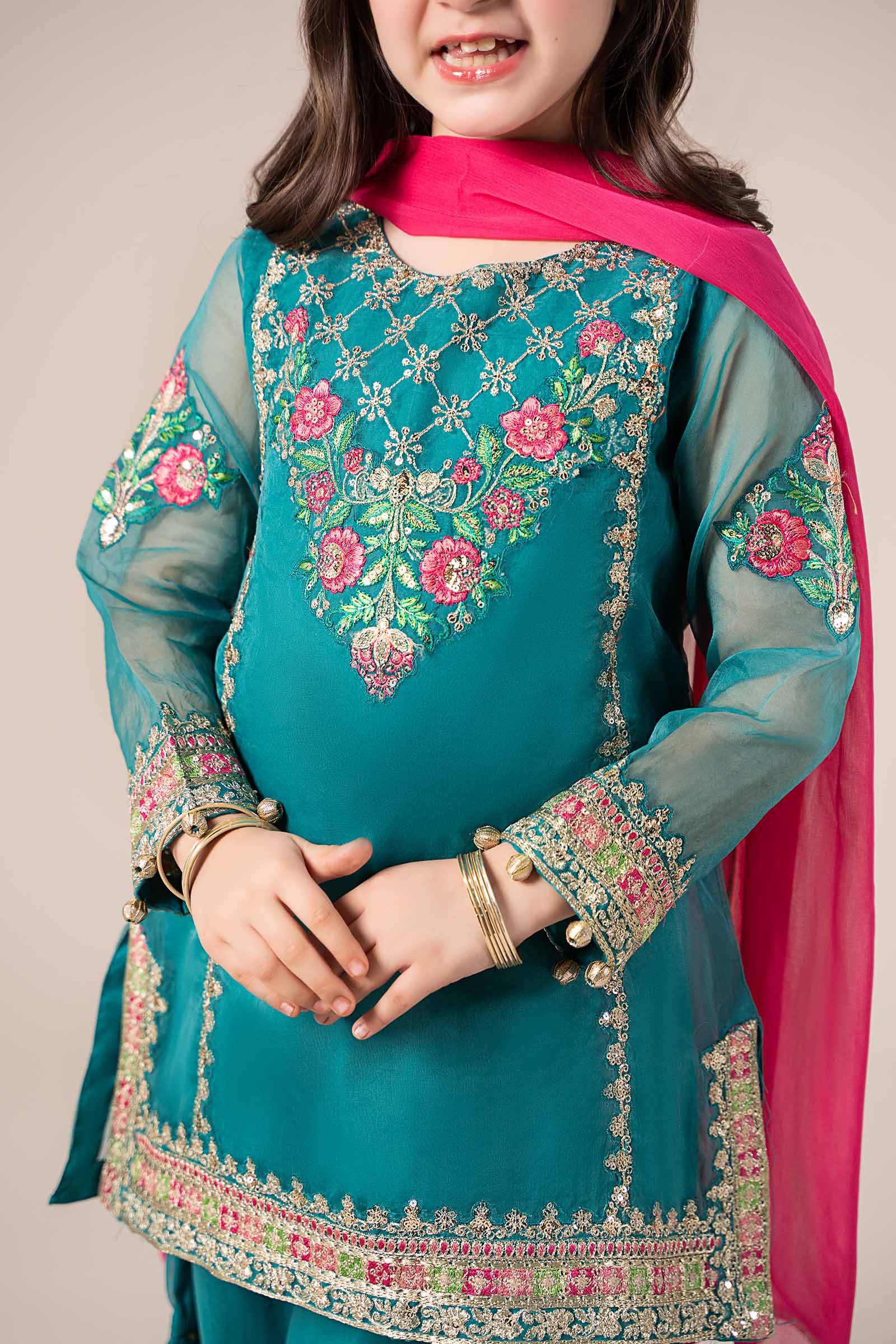 Maria B | 3 Piece Embroidered Organza Suit | MKS-EF25-16 - House Of Hania