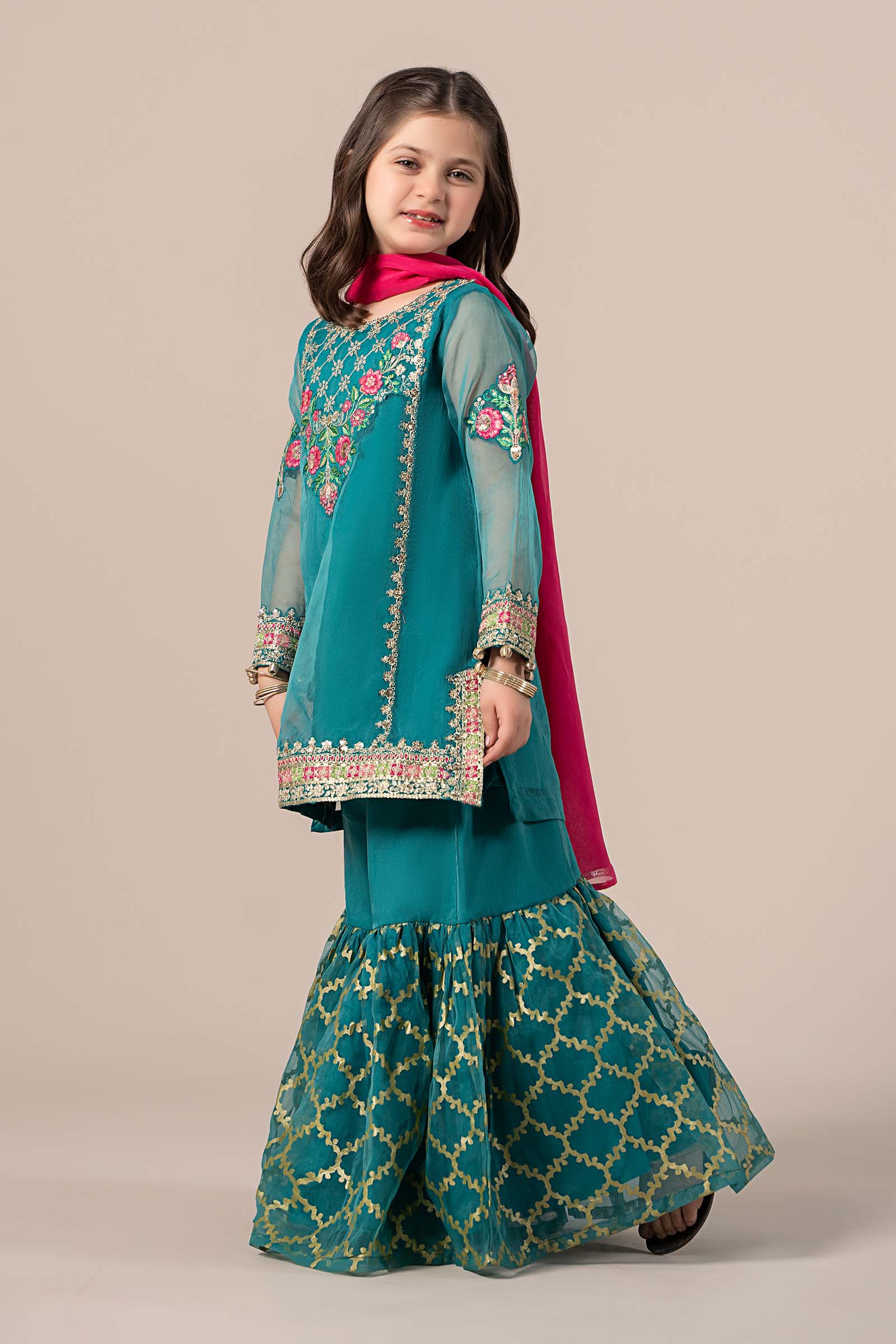 Maria B | 3 Piece Embroidered Organza Suit | MKS-EF25-16 - House Of Hania