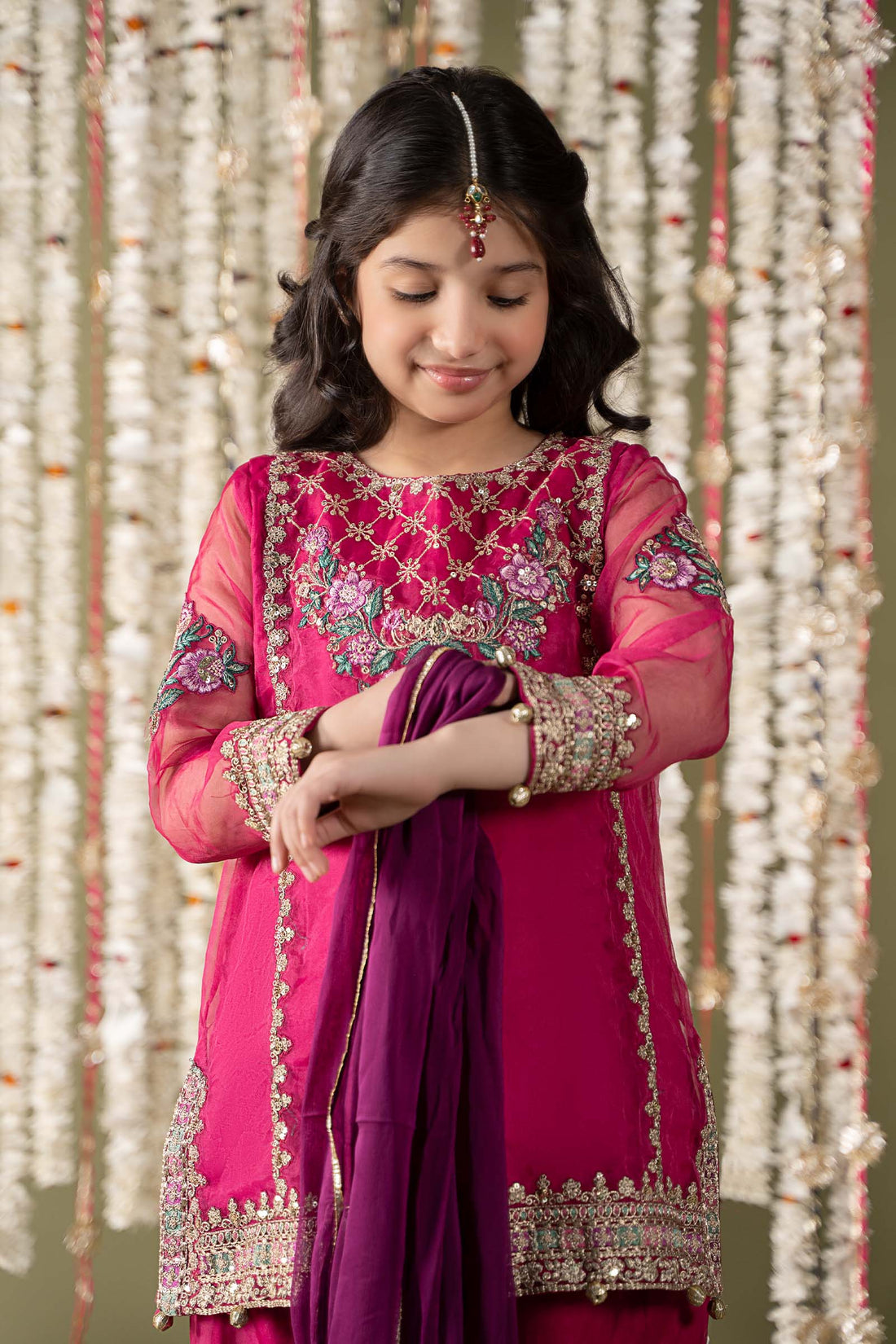 Maria B | 3 Piece Embroidered Organza Suit | MKS-EF25-16 - House Of Hania