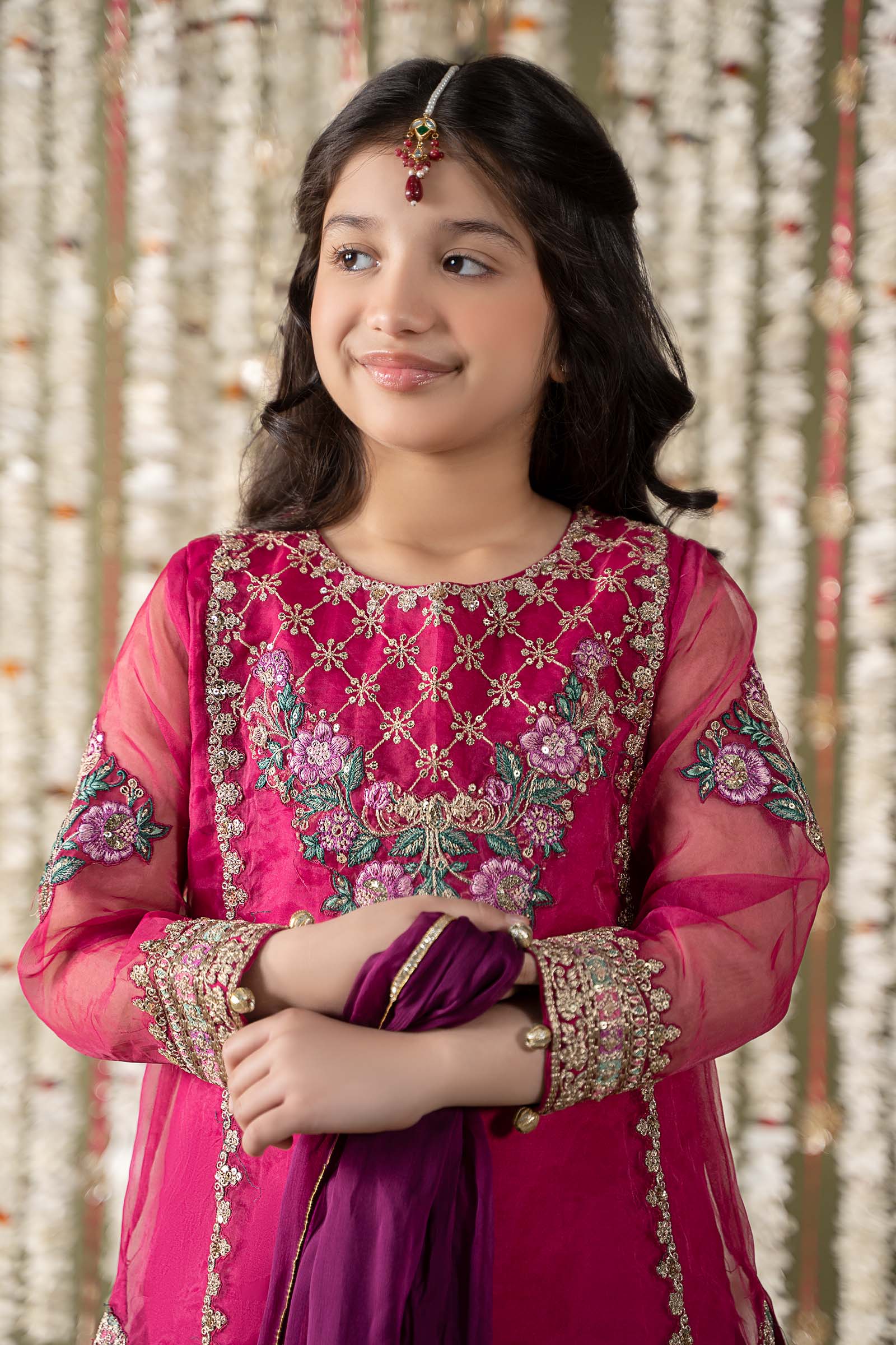 Maria B | 3 Piece Embroidered Organza Suit | MKS-EF25-16 - House Of Hania