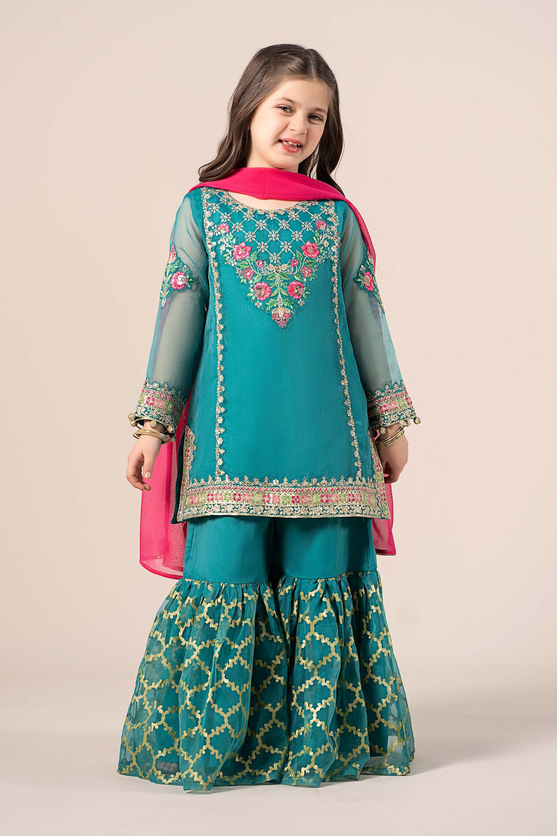 Maria B | 3 Piece Embroidered Organza Suit | MKS-EF25-16 - House Of Hania