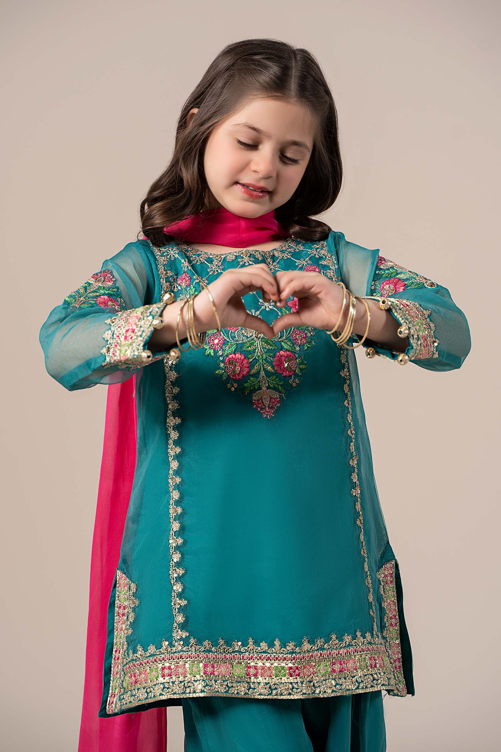 Maria B | 3 Piece Embroidered Organza Suit | MKS-EF25-16 - House Of Hania