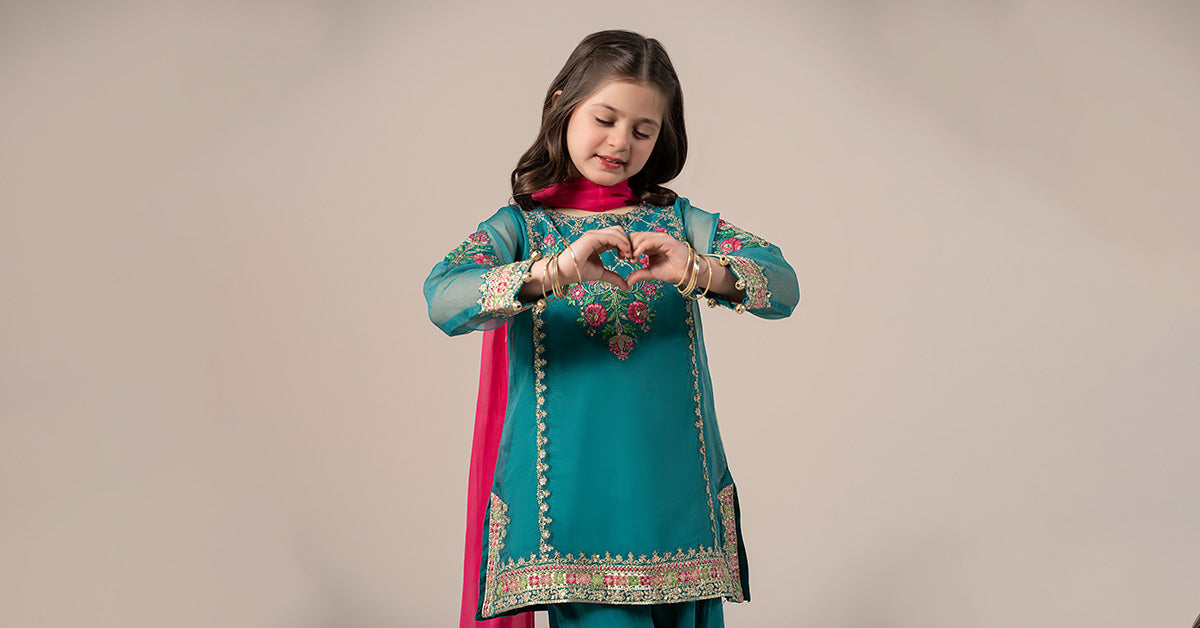 Maria B | 3 Piece Embroidered Organza Suit | MKS-EF25-16 - House Of Hania