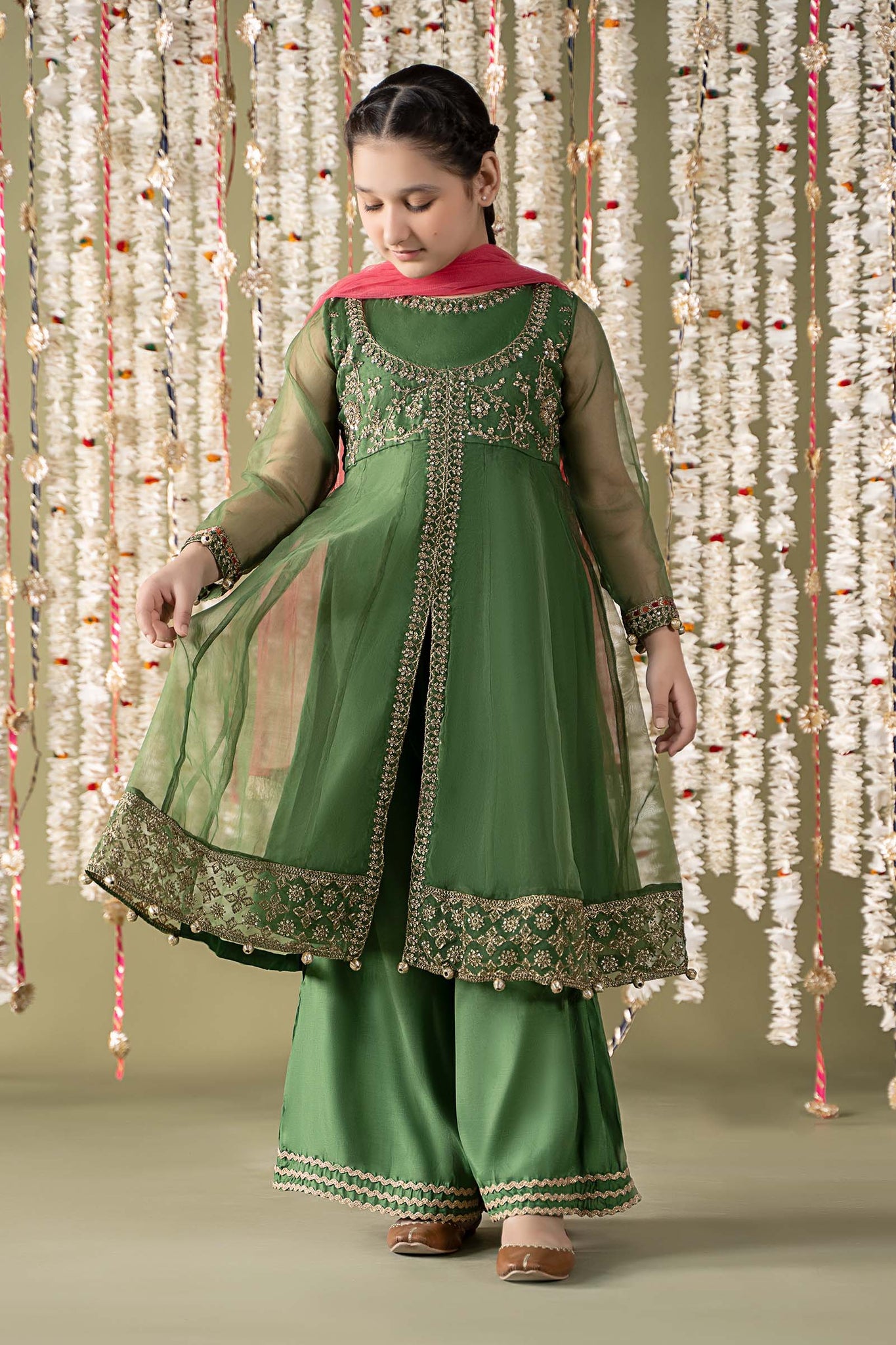 Maria B | 3 Piece Embroidered Organza Suit | MKS-EF25-32 - House Of Hania