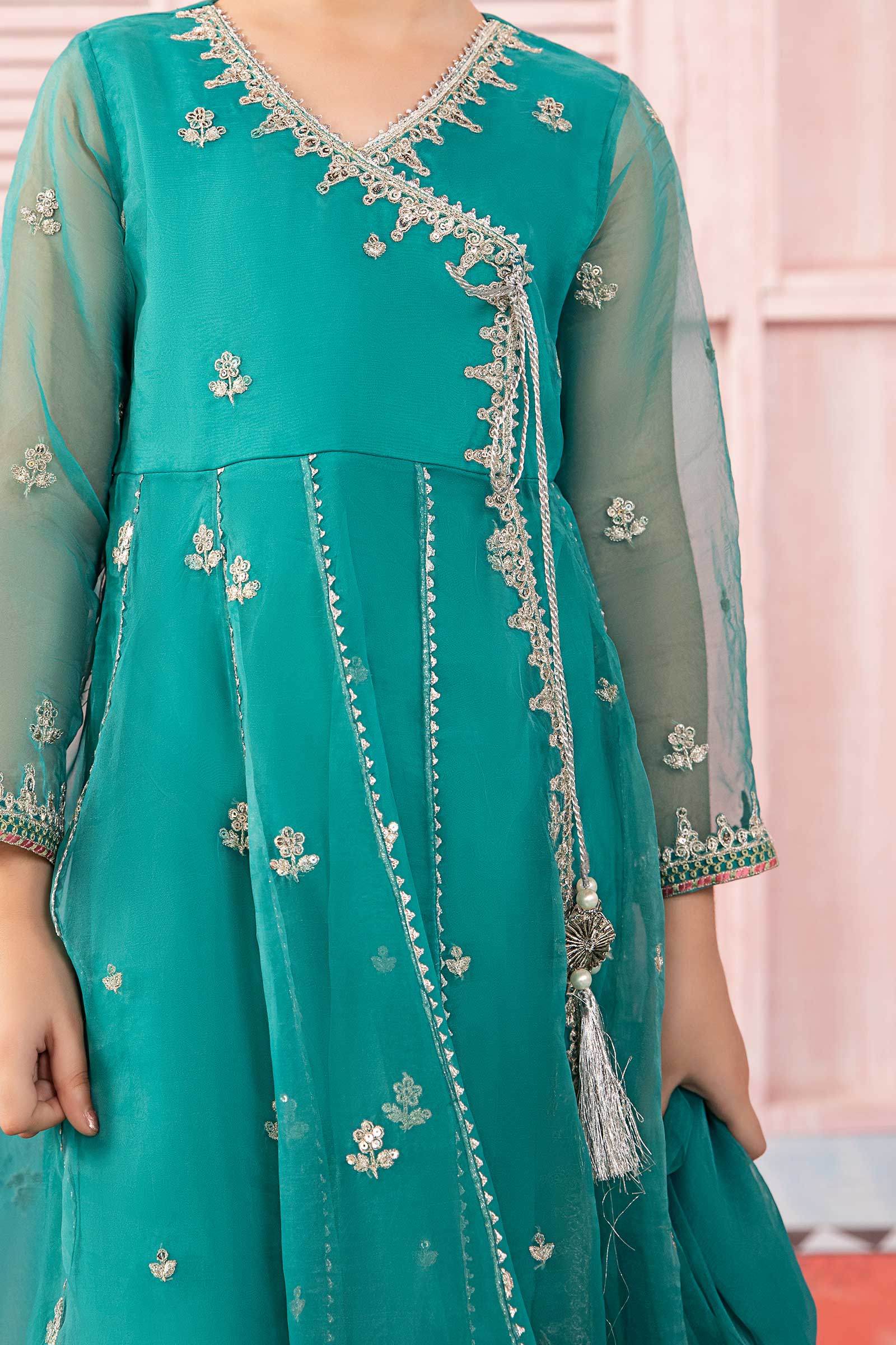 Maria B | 3 Piece Embroidered Organza Suit | MKS-PF24-01 - House Of Hania