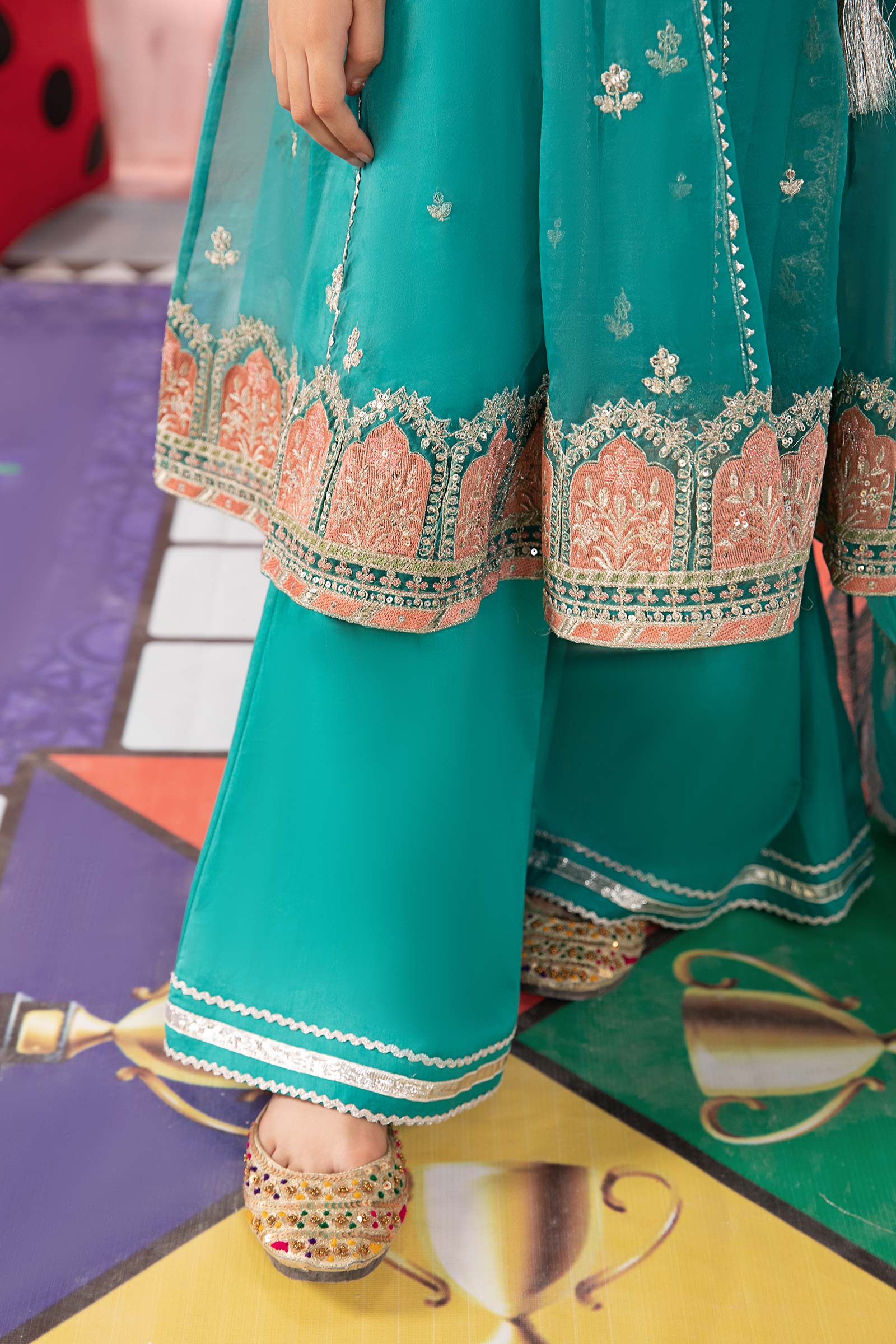 Maria B | 3 Piece Embroidered Organza Suit | MKS-PF24-01 - House Of Hania