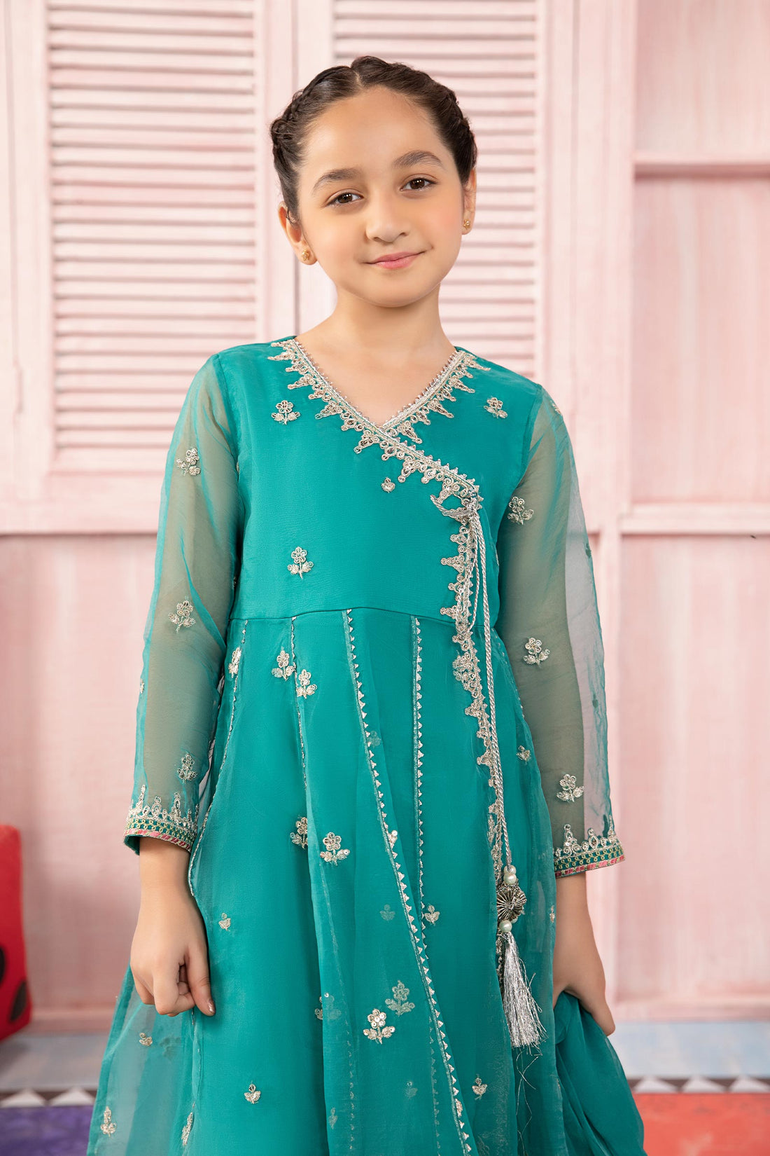 Maria B | 3 Piece Embroidered Organza Suit | MKS-PF24-01 - House Of Hania
