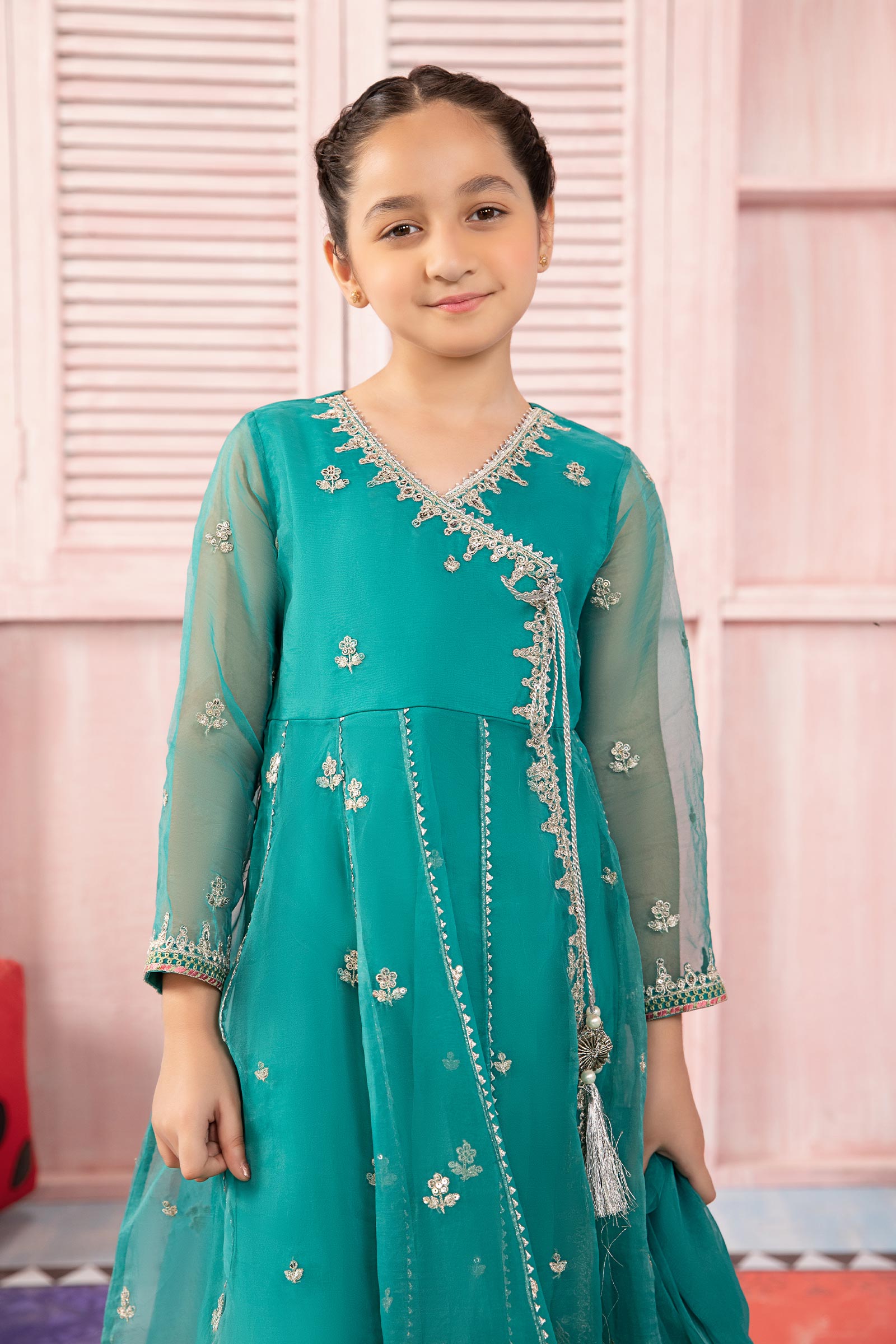Maria B | 3 Piece Embroidered Organza Suit | MKS-PF24-01 - House Of Hania