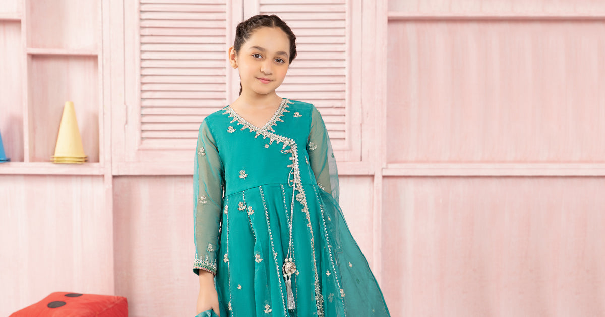 Maria B | 3 Piece Embroidered Organza Suit | MKS-PF24-01 - House Of Hania