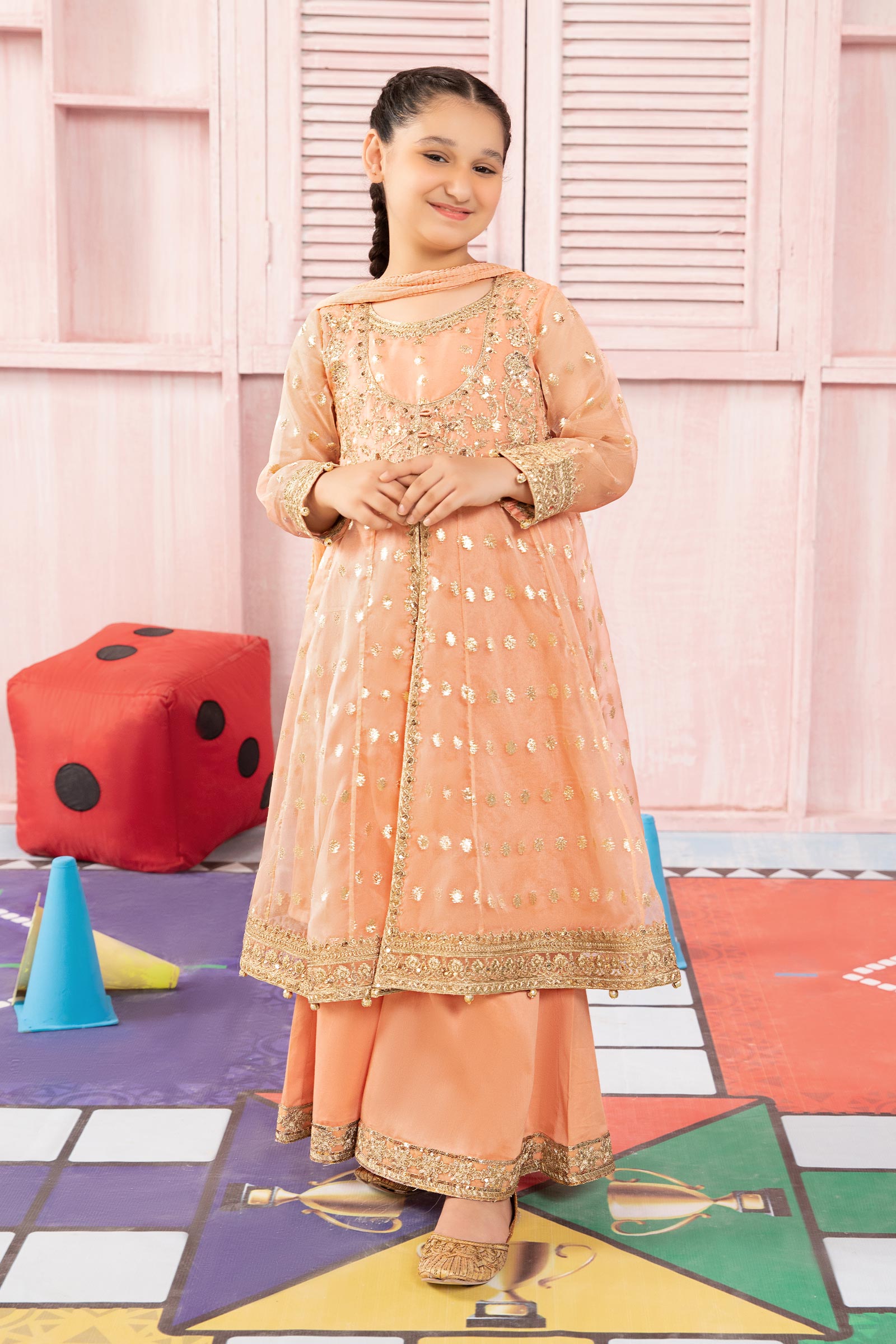 Maria B | 3 Piece Embroidered Organza Suit | MKS-PF24-07 - House Of Hania