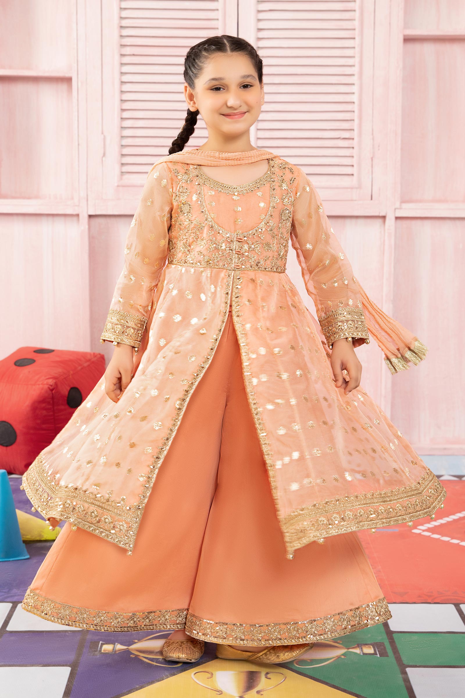 Maria B | 3 Piece Embroidered Organza Suit | MKS-PF24-07 - House Of Hania