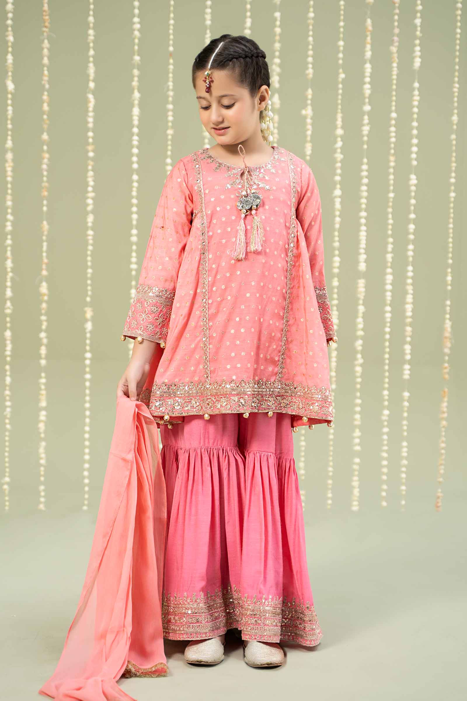 Maria B | 3 Piece Embroidered Paper Cotton Lurex Suit | MKS-W24-11 - House Of Hania