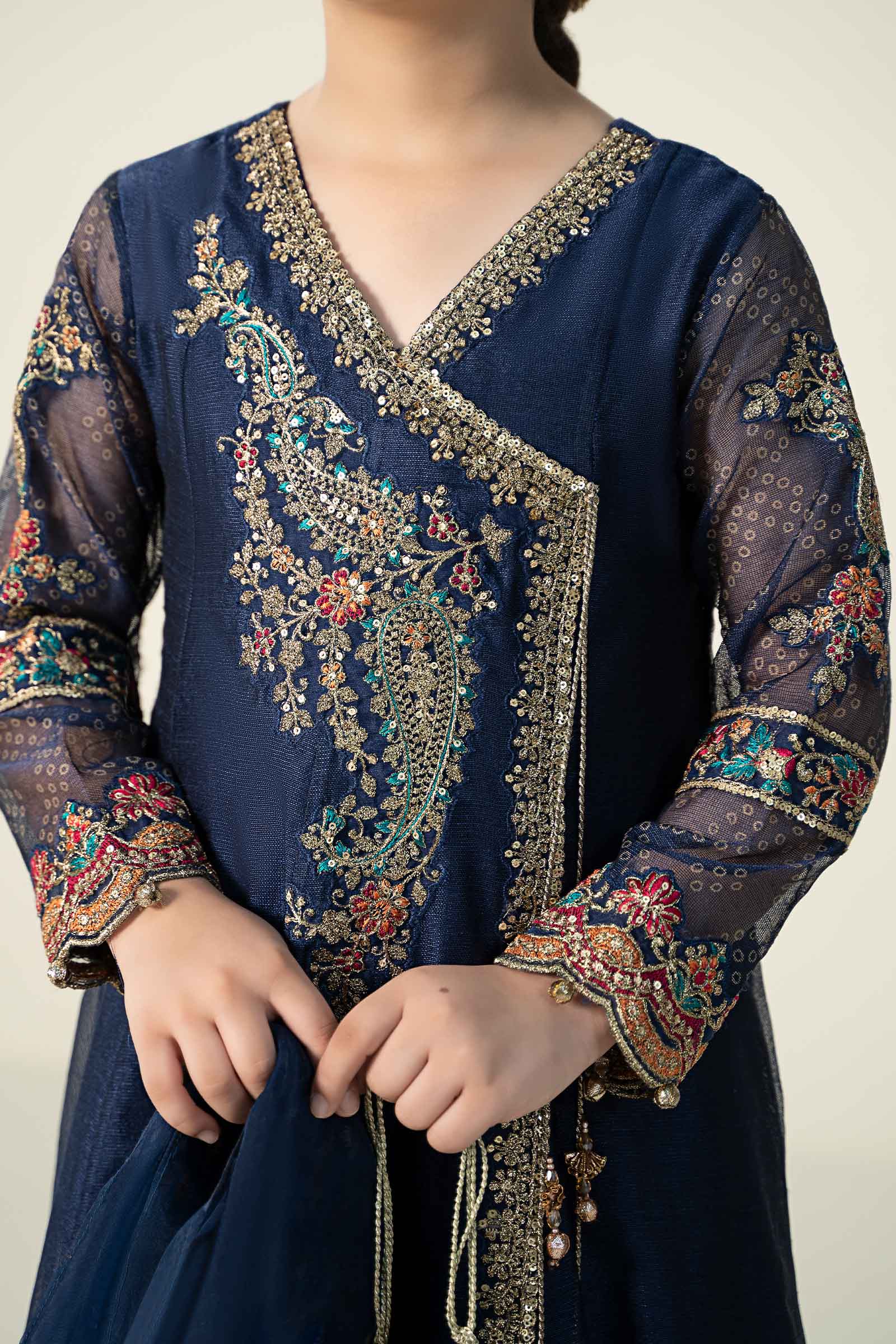 Maria B | 3 Piece Embroidered Paper Cotton Suit | MKD-W24-22 - House Of Hania