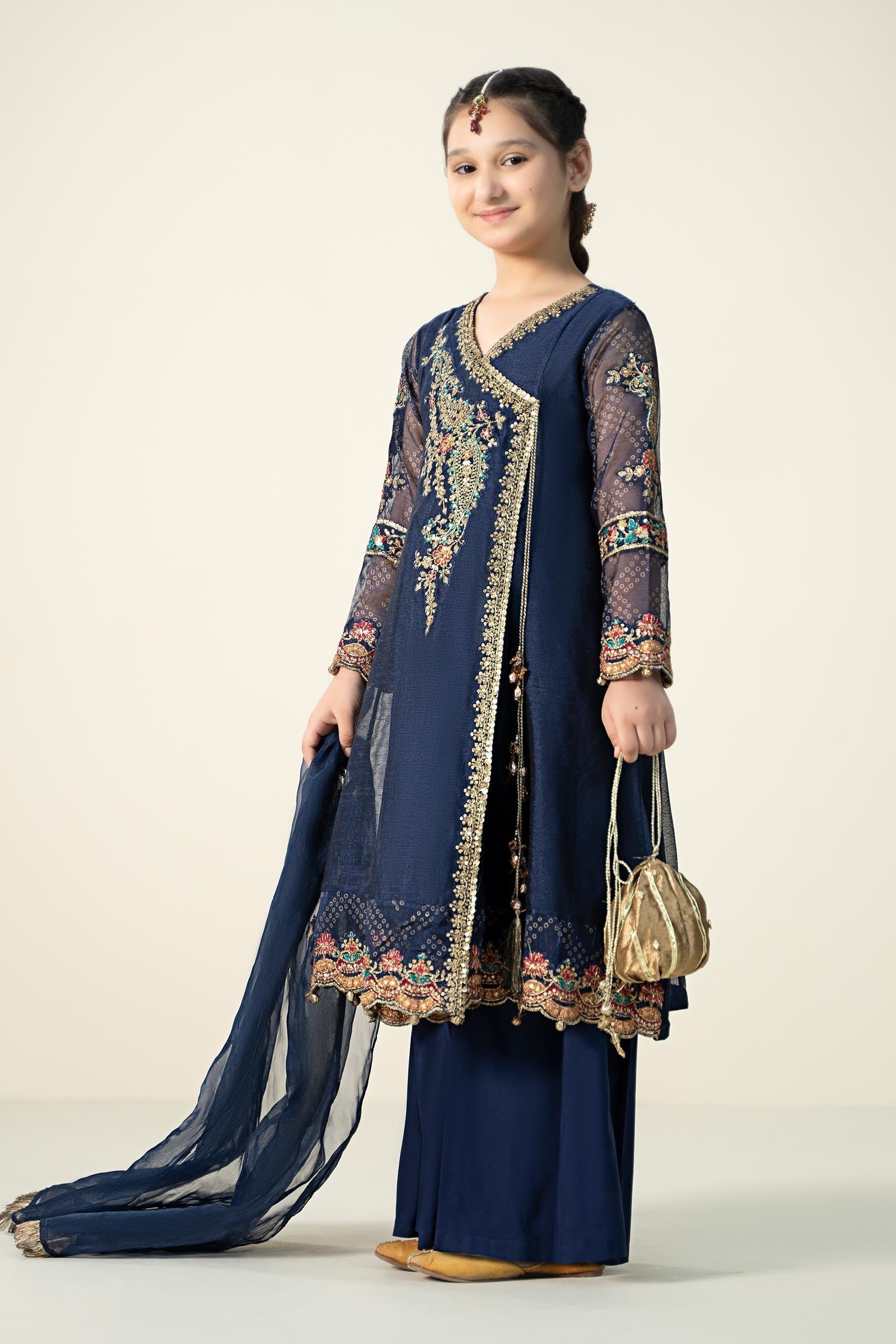 Maria B | 3 Piece Embroidered Paper Cotton Suit | MKD-W24-22 - House Of Hania