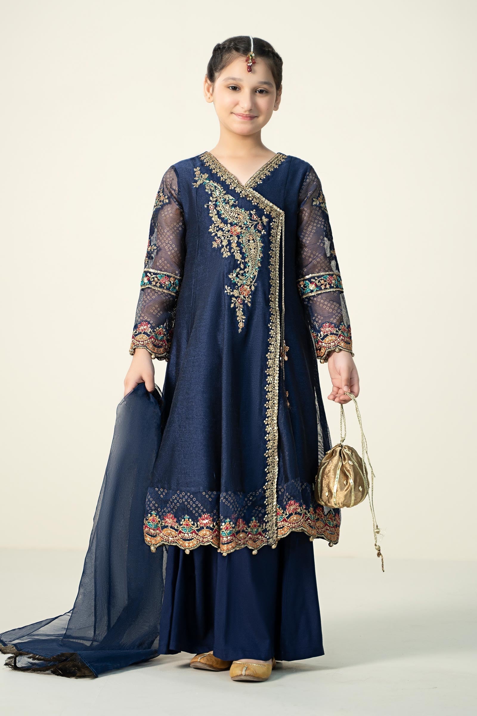 Maria B | 3 Piece Embroidered Paper Cotton Suit | MKD-W24-22 - House Of Hania