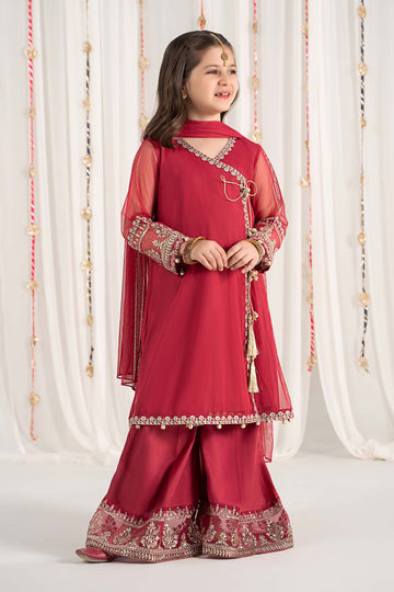 Maria B | 3 Piece Embroidered Polyester Net Suit | MKS-EF25-43 - House Of Hania