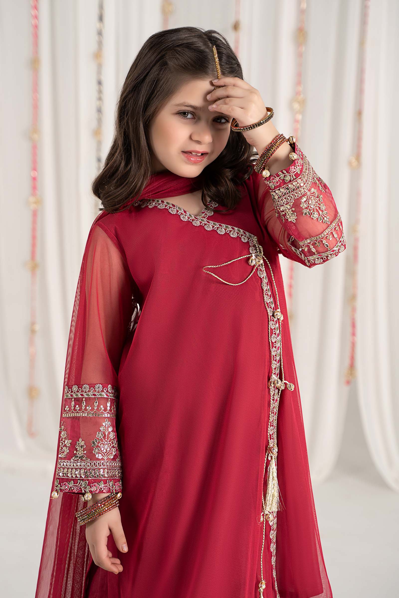 Maria B | 3 Piece Embroidered Polyester Net Suit | MKS-EF25-43 - House Of Hania