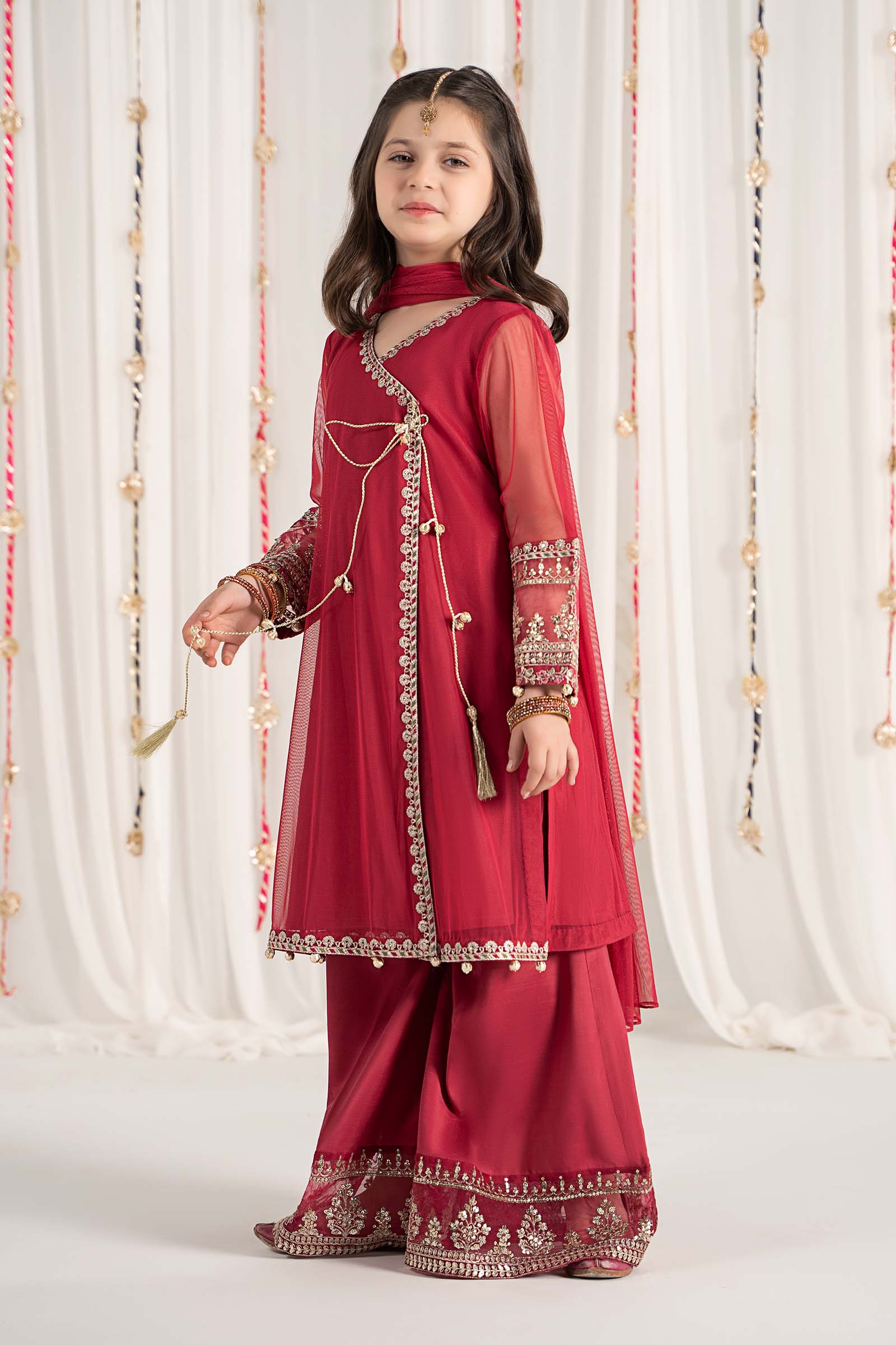 Maria B | 3 Piece Embroidered Polyester Net Suit | MKS-EF25-43 - House Of Hania