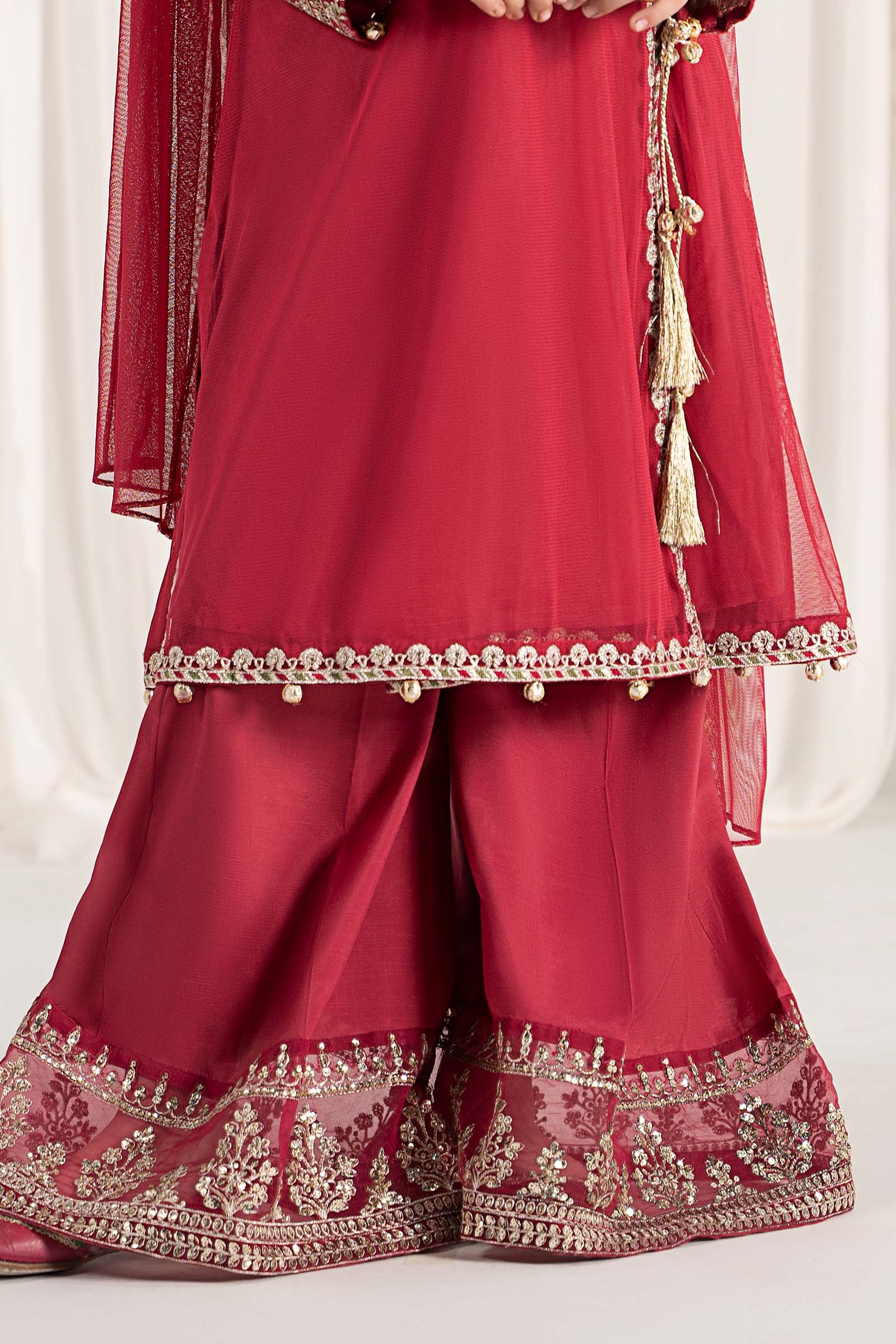 Maria B | 3 Piece Embroidered Polyester Net Suit | MKS-EF25-43 - House Of Hania