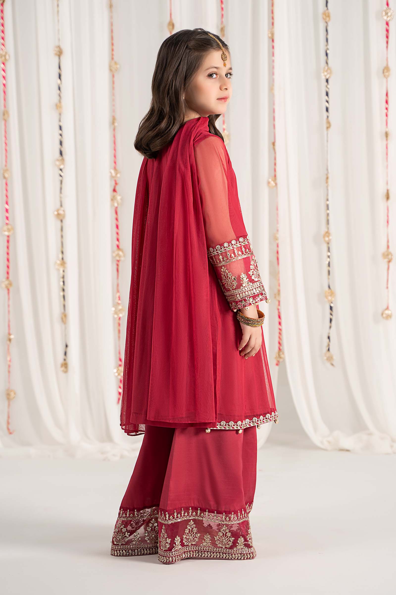 Maria B | 3 Piece Embroidered Polyester Net Suit | MKS-EF25-43 - House Of Hania