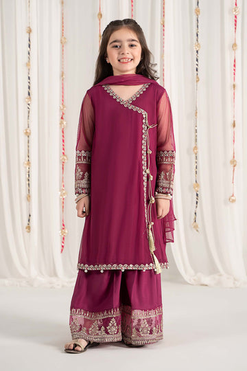 Maria B | 3 Piece Embroidered Polyester Net Suit | MKS-EF25-43 - House Of Hania