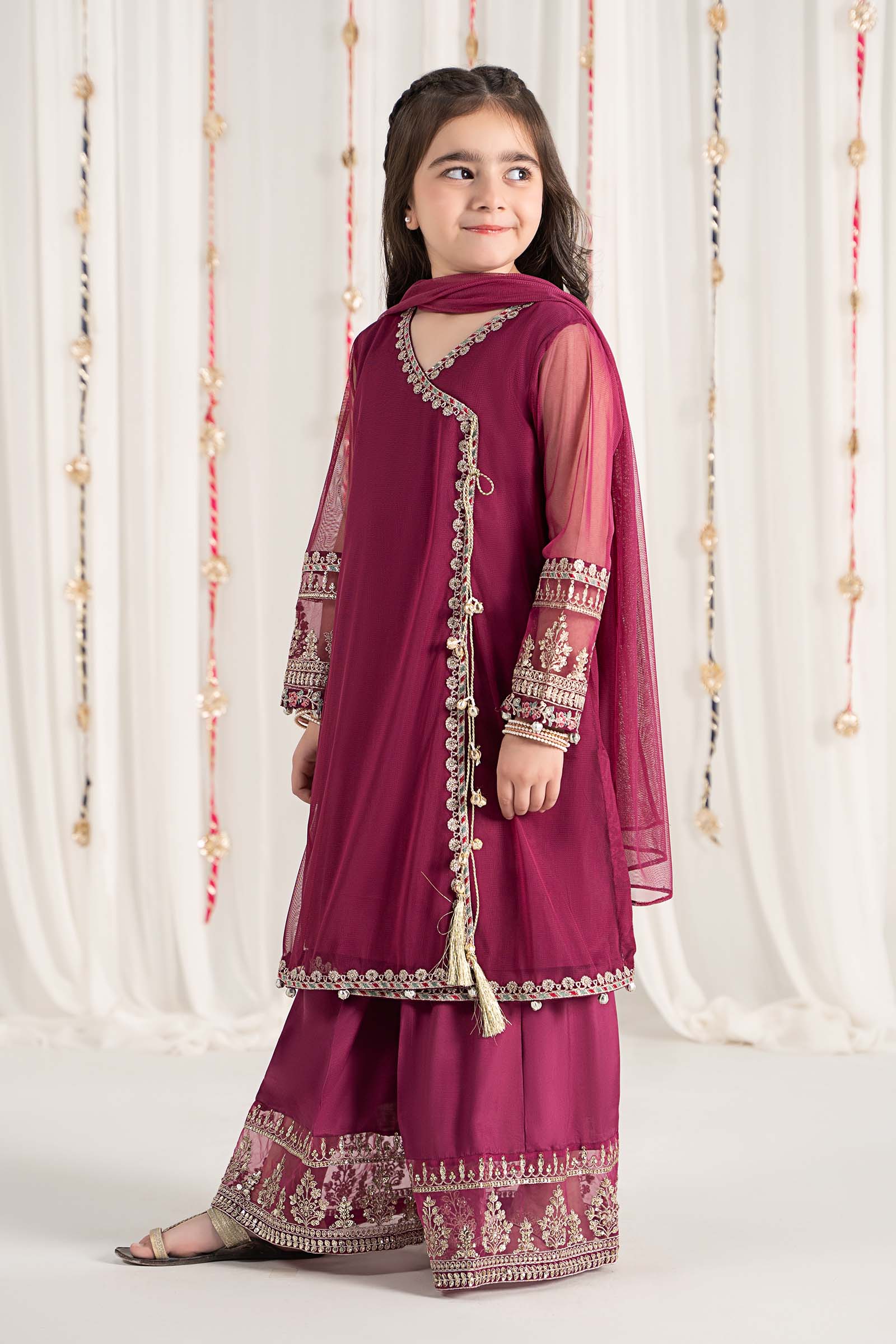 Maria B | 3 Piece Embroidered Polyester Net Suit | MKS-EF25-43 - House Of Hania