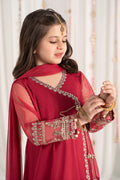 Maria B | 3 Piece Embroidered Polyester Net Suit | MKS-EF25-43 - House Of Hania