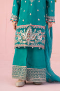 Maria B | 3 Piece Embroidered Raw Silk Suit | MKS-EF24-09 - House Of Hania
