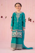 Maria B | 3 Piece Embroidered Raw Silk Suit | MKS-EF24-09 - House Of Hania