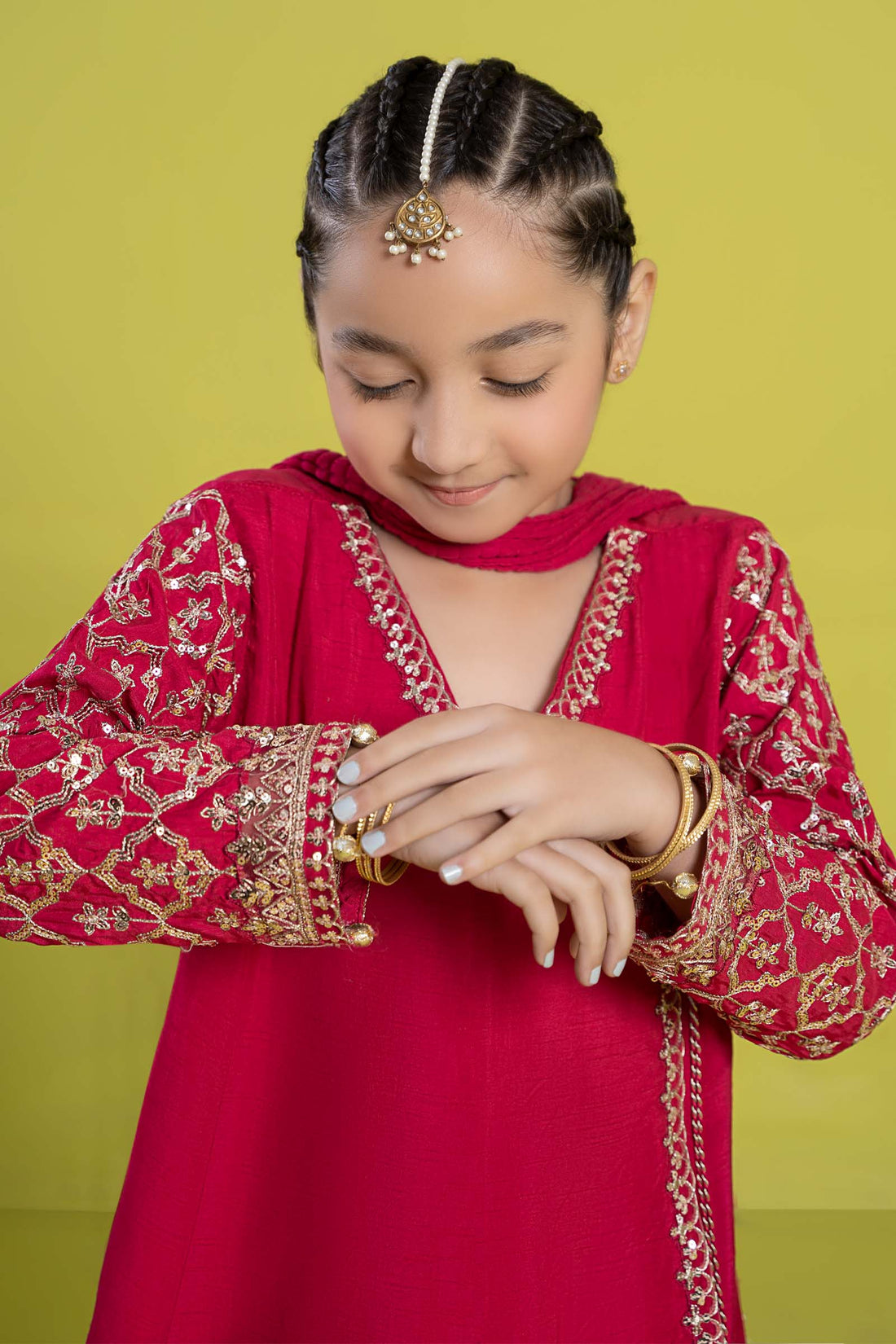 Maria B | 3 Piece Embroidered Raw Silk Suit | MKS-EF24-31 - House Of Hania