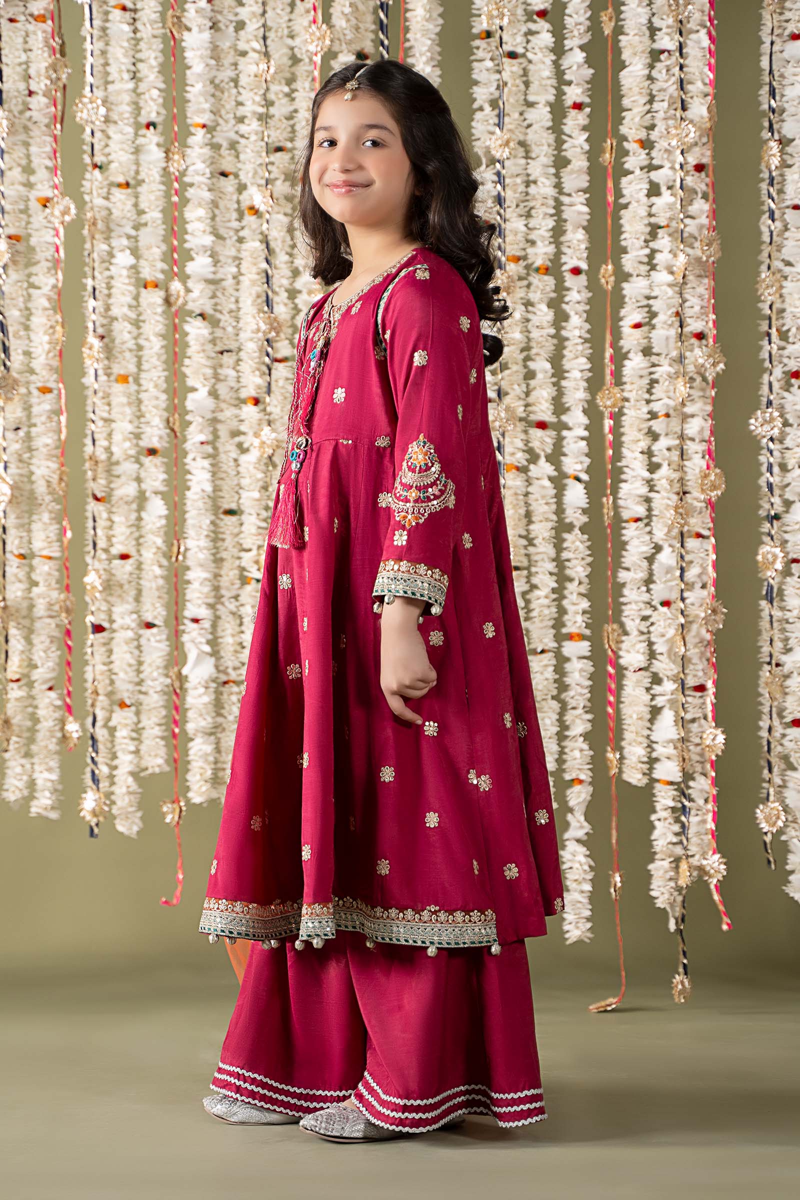 Maria B | 3 Piece Embroidered Raw Silk Suit | MKS-EF25-07 - House Of Hania