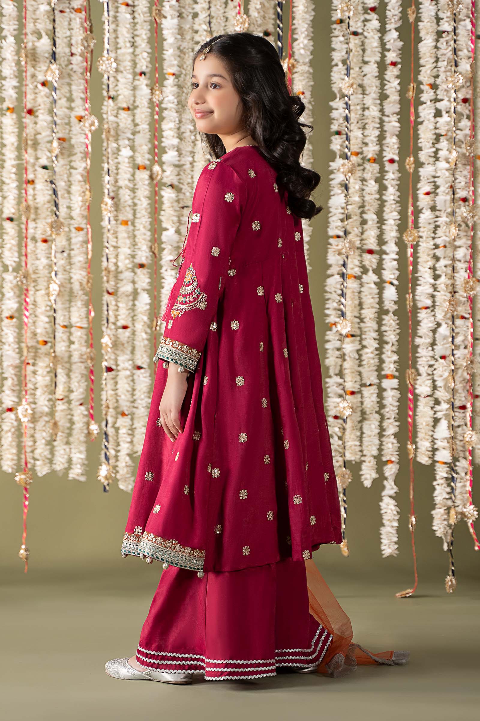 Maria B | 3 Piece Embroidered Raw Silk Suit | MKS-EF25-07 - House Of Hania
