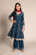 Maria B | 3 Piece Embroidered Raw Silk Suit | MKS-EF25-07 - House Of Hania