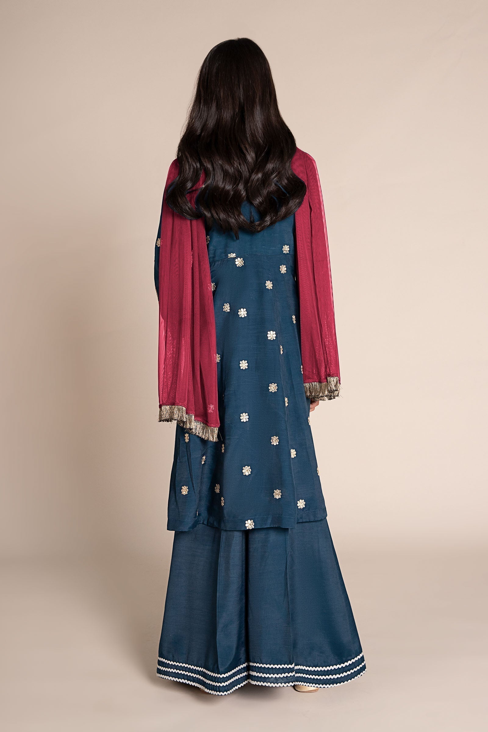 Maria B | 3 Piece Embroidered Raw Silk Suit | MKS-EF25-07 - House Of Hania