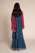 Maria B | 3 Piece Embroidered Raw Silk Suit | MKS-EF25-07 - House Of Hania